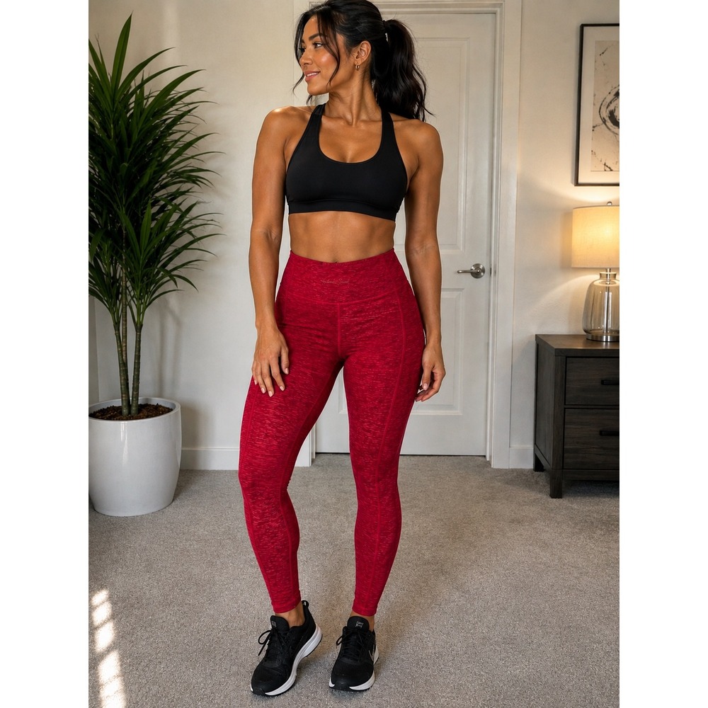 Victorias Secret Red Space Dye High Rise Pocket‎ Leggings 399128-MHK Womens M